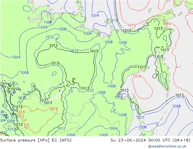 Pressione al suolo EC (AIFS) dom 23.06.2024 00 UTC