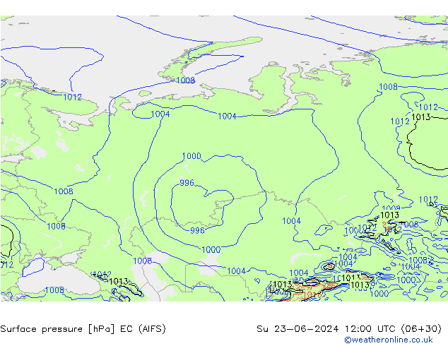 ciśnienie EC (AIFS) nie. 23.06.2024 12 UTC