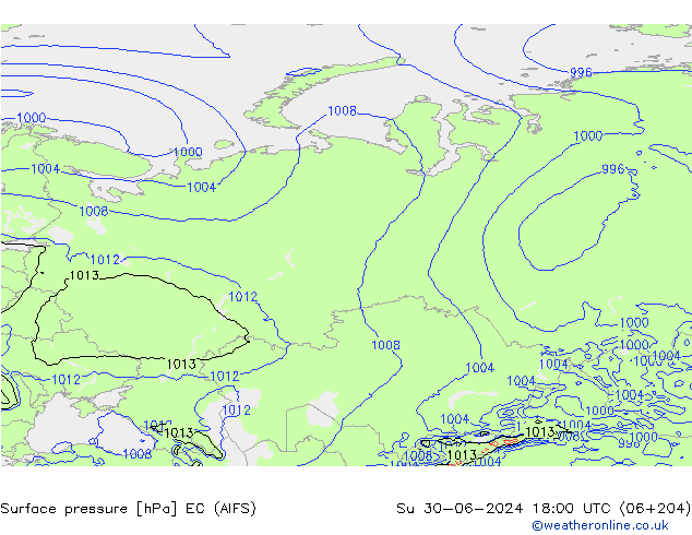 Yer basıncı EC (AIFS) Paz 30.06.2024 18 UTC