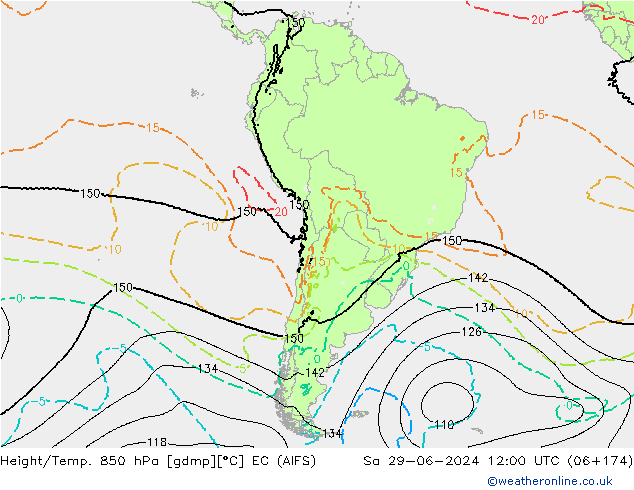 Height/Temp. 850 hPa EC (AIFS)  29.06.2024 12 UTC