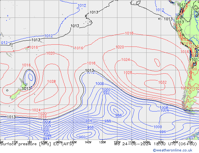 ciśnienie EC (AIFS) pon. 24.06.2024 18 UTC