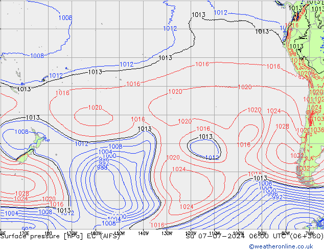 pressão do solo EC (AIFS) Dom 07.07.2024 06 UTC