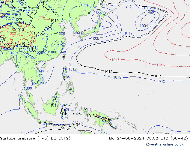 pression de l'air EC (AIFS) lun 24.06.2024 00 UTC