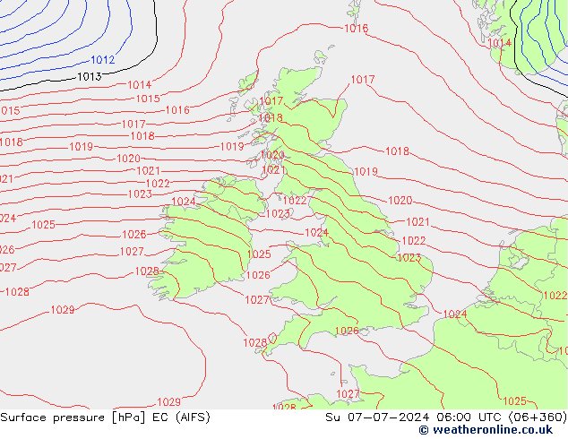 Luchtdruk (Grond) EC (AIFS) zo 07.07.2024 06 UTC