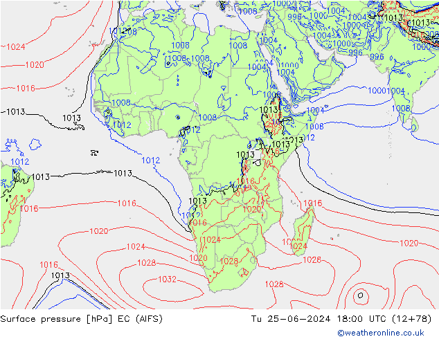 pressão do solo EC (AIFS) Ter 25.06.2024 18 UTC