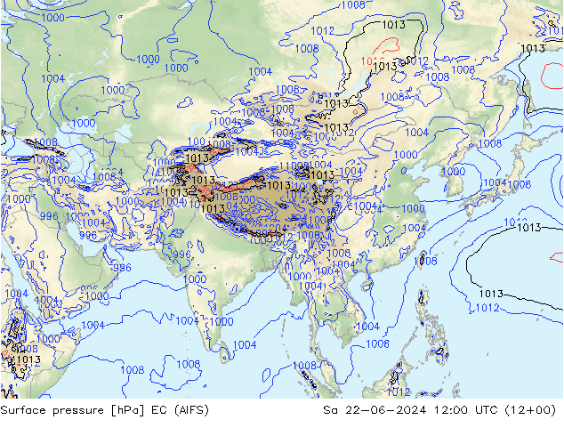 Luchtdruk (Grond) EC (AIFS) za 22.06.2024 12 UTC