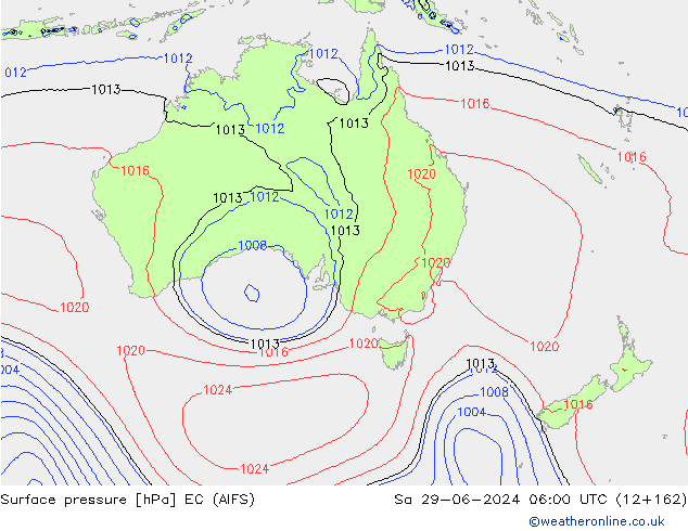 ciśnienie EC (AIFS) so. 29.06.2024 06 UTC