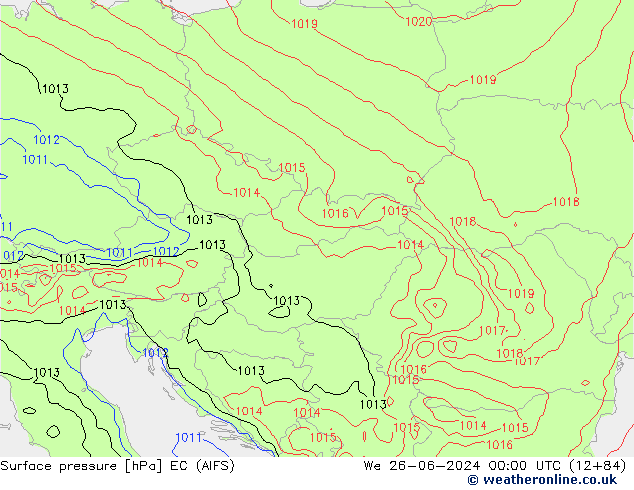 Surface pressure EC (AIFS) We 26.06.2024 00 UTC