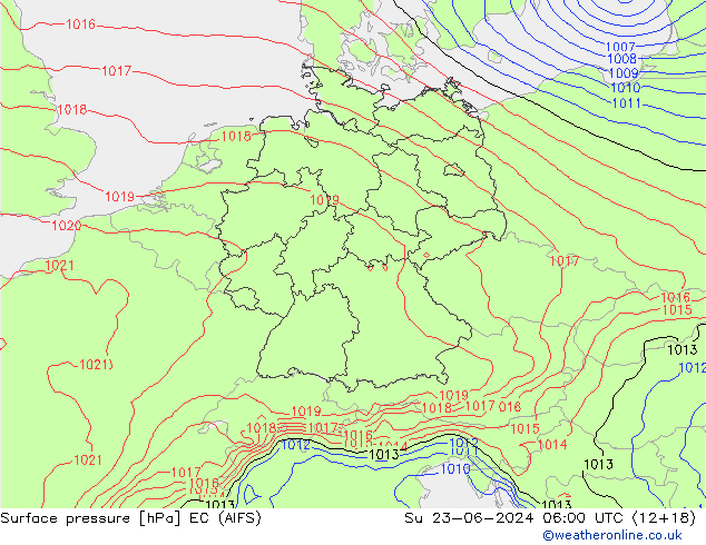 pression de l'air EC (AIFS) dim 23.06.2024 06 UTC