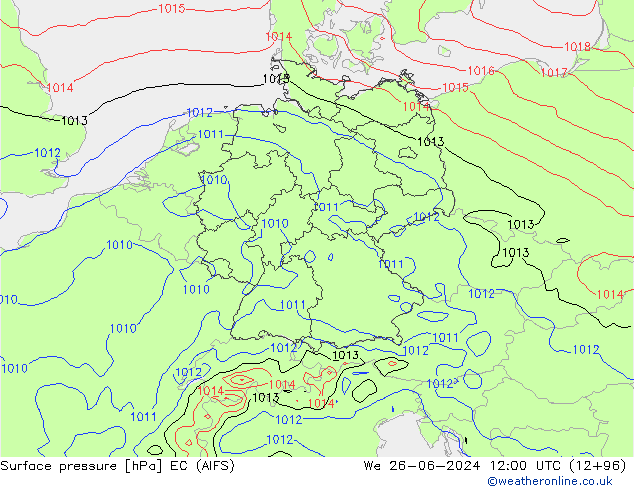 pression de l'air EC (AIFS) mer 26.06.2024 12 UTC