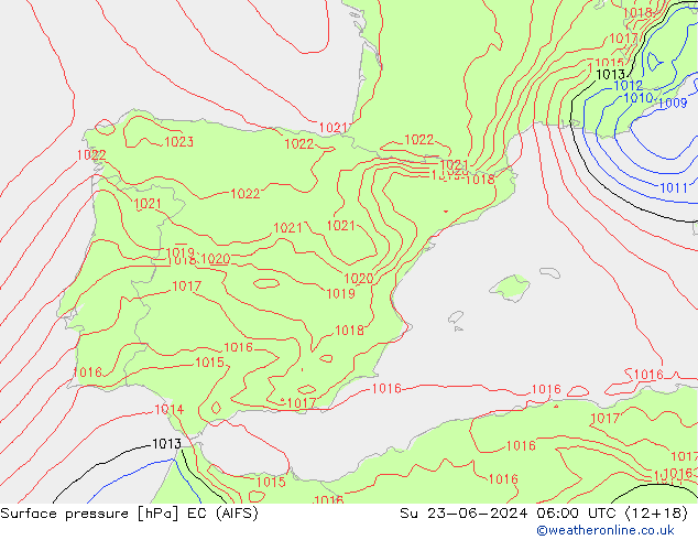 Bodendruck EC (AIFS) So 23.06.2024 06 UTC