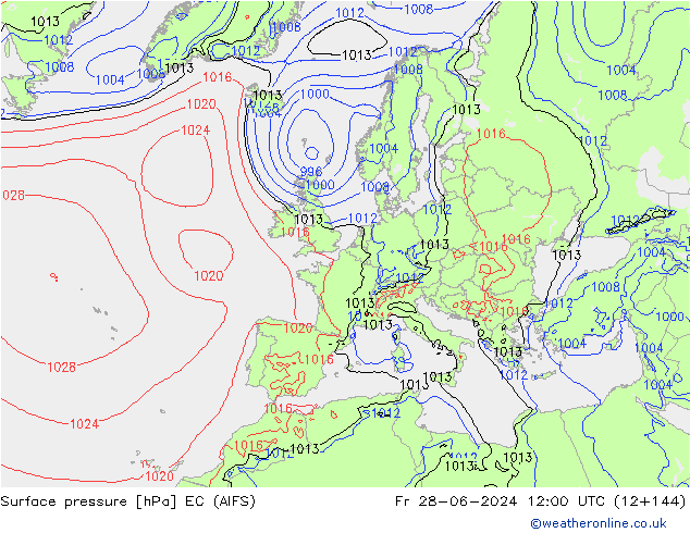 Surface pressure EC (AIFS) Fr 28.06.2024 12 UTC