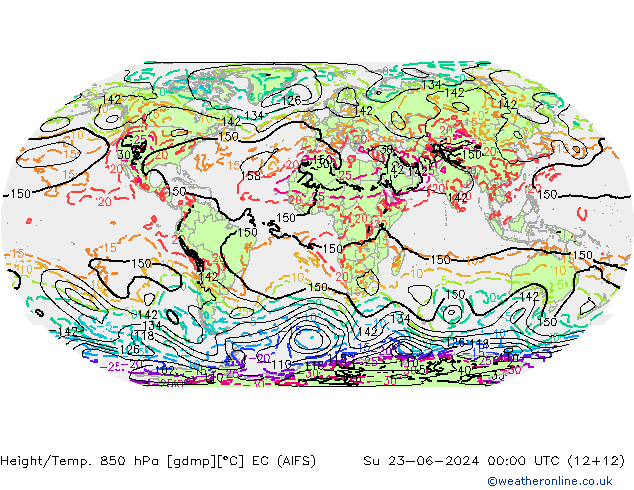 Height/Temp. 850 hPa EC (AIFS)  23.06.2024 00 UTC