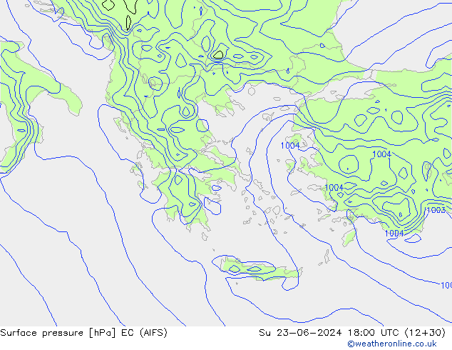 pression de l'air EC (AIFS) dim 23.06.2024 18 UTC