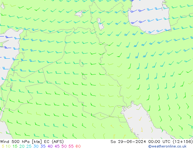 Wind 500 hPa EC (AIFS) Sa 29.06.2024 00 UTC
