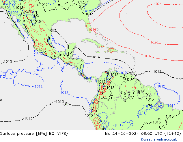 Luchtdruk (Grond) EC (AIFS) ma 24.06.2024 06 UTC