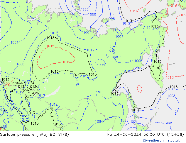 Bodendruck EC (AIFS) Mo 24.06.2024 00 UTC