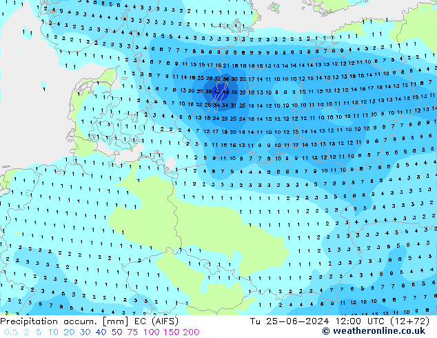 Nied. akkumuliert EC (AIFS) Di 25.06.2024 12 UTC