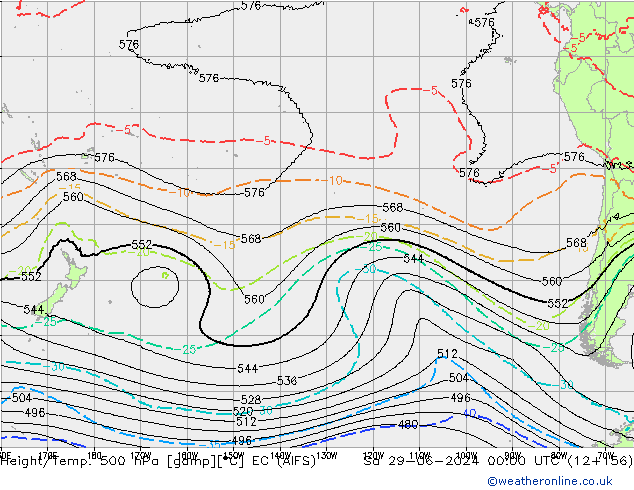 Height/Temp. 500 hPa EC (AIFS) So 29.06.2024 00 UTC