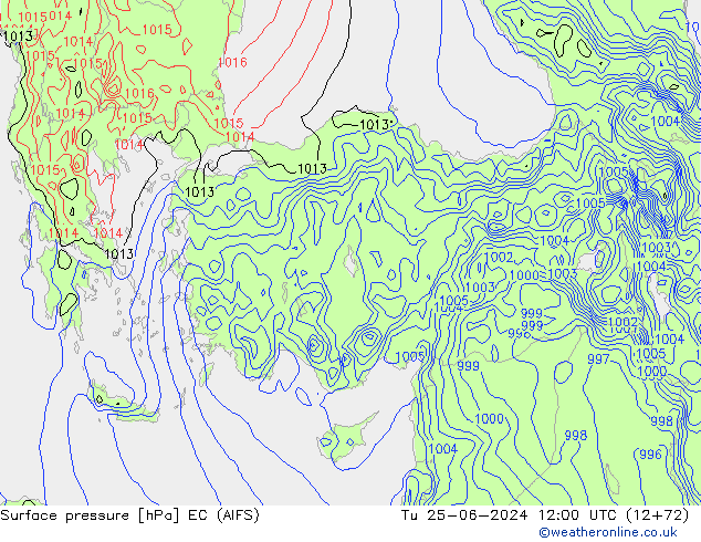 pressão do solo EC (AIFS) Ter 25.06.2024 12 UTC