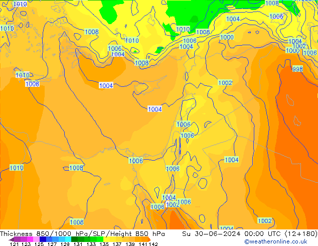 Thck 850-1000 hPa EC (AIFS) Su 30.06.2024 00 UTC