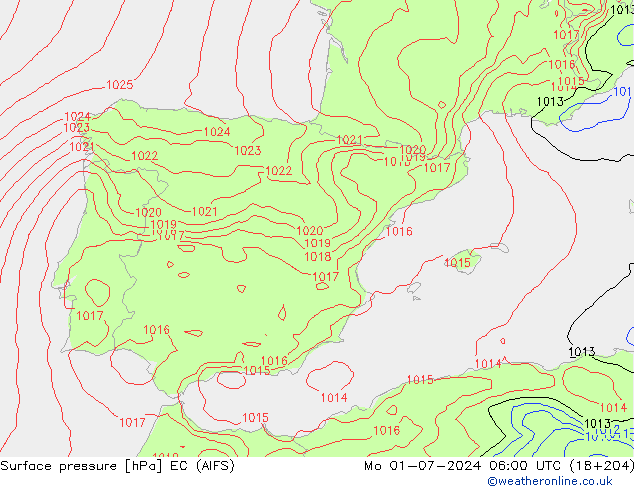 pression de l'air EC (AIFS) lun 01.07.2024 06 UTC