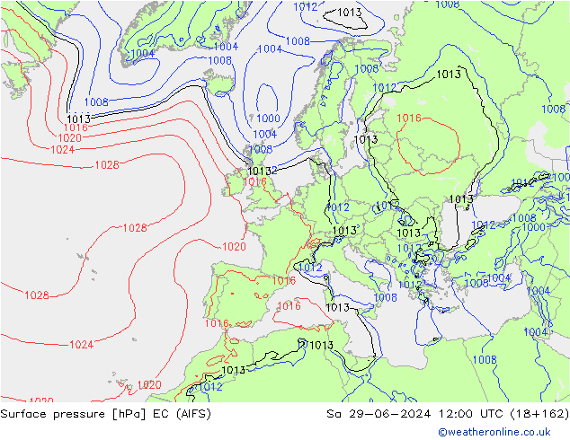 приземное давление EC (AIFS) сб 29.06.2024 12 UTC