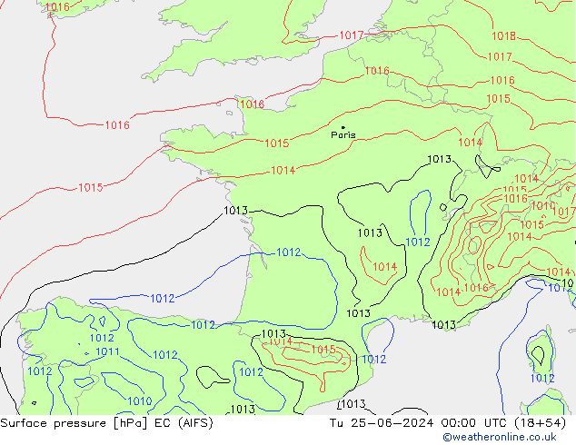 Bodendruck EC (AIFS) Di 25.06.2024 00 UTC