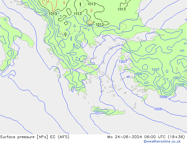 Luchtdruk (Grond) EC (AIFS) ma 24.06.2024 06 UTC