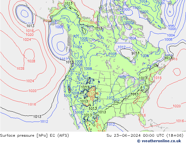 ciśnienie EC (AIFS) nie. 23.06.2024 00 UTC