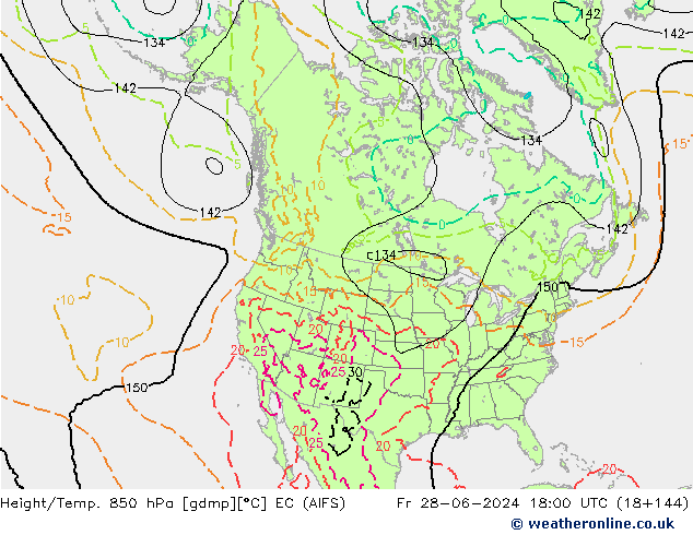 Yükseklik/Sıc. 850 hPa EC (AIFS) Cu 28.06.2024 18 UTC