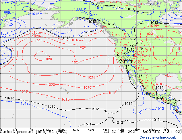Luchtdruk (Grond) EC (AIFS) zo 30.06.2024 18 UTC