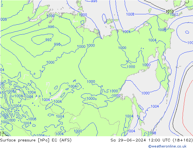 Luchtdruk (Grond) EC (AIFS) za 29.06.2024 12 UTC