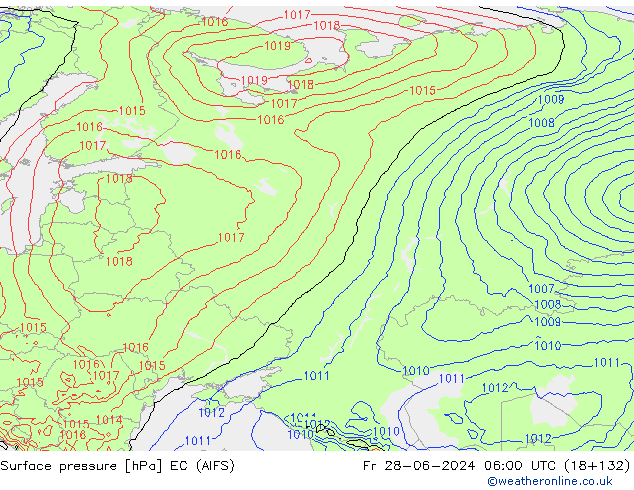 приземное давление EC (AIFS) пт 28.06.2024 06 UTC