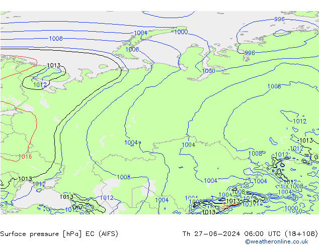 Yer basıncı EC (AIFS) Per 27.06.2024 06 UTC