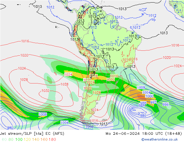 Polarjet/Bodendruck EC (AIFS) Mo 24.06.2024 18 UTC