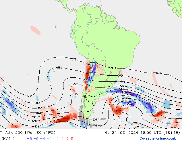 T-Adv. 500 hPa EC (AIFS) ma 24.06.2024 18 UTC