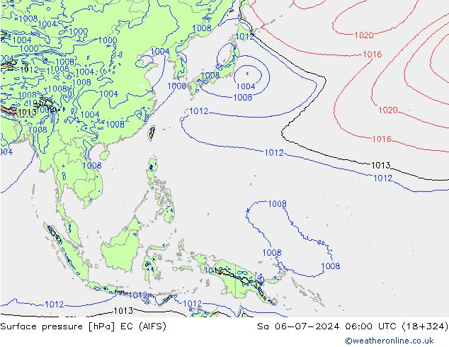 ciśnienie EC (AIFS) so. 06.07.2024 06 UTC