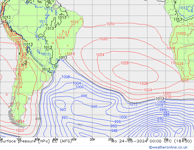 pression de l'air EC (AIFS) lun 24.06.2024 00 UTC