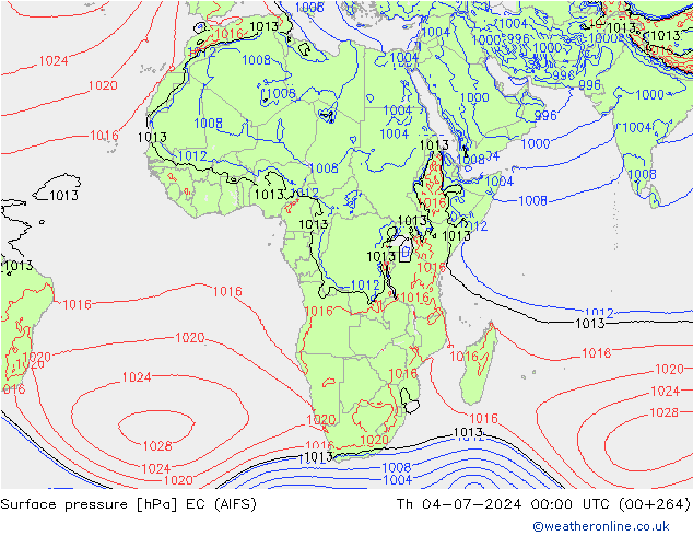 Surface pressure EC (AIFS) Th 04.07.2024 00 UTC