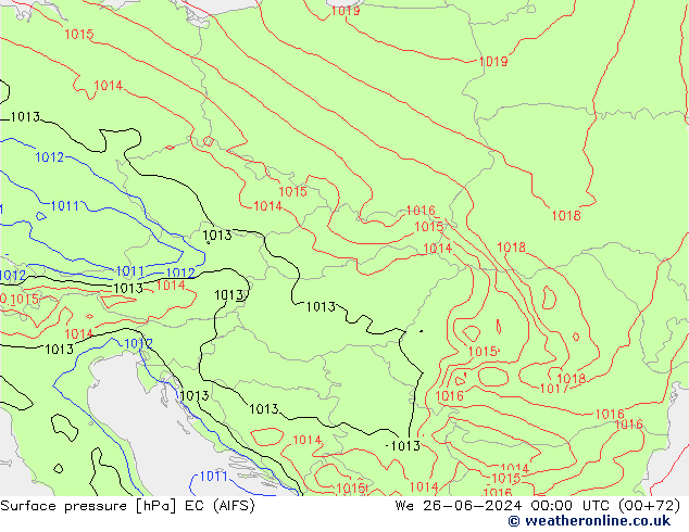 Presión superficial EC (AIFS) mié 26.06.2024 00 UTC