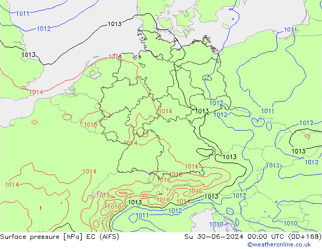 Luchtdruk (Grond) EC (AIFS) zo 30.06.2024 00 UTC