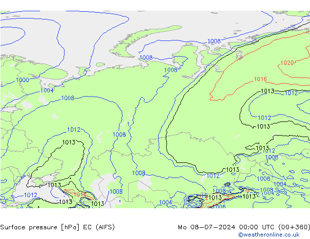ciśnienie EC (AIFS) pon. 08.07.2024 00 UTC