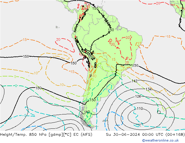 Height/Temp. 850 hPa EC (AIFS) Su 30.06.2024 00 UTC