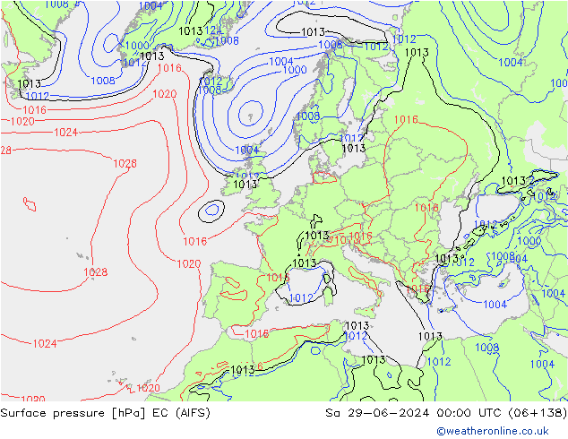 Luchtdruk (Grond) EC (AIFS) za 29.06.2024 00 UTC