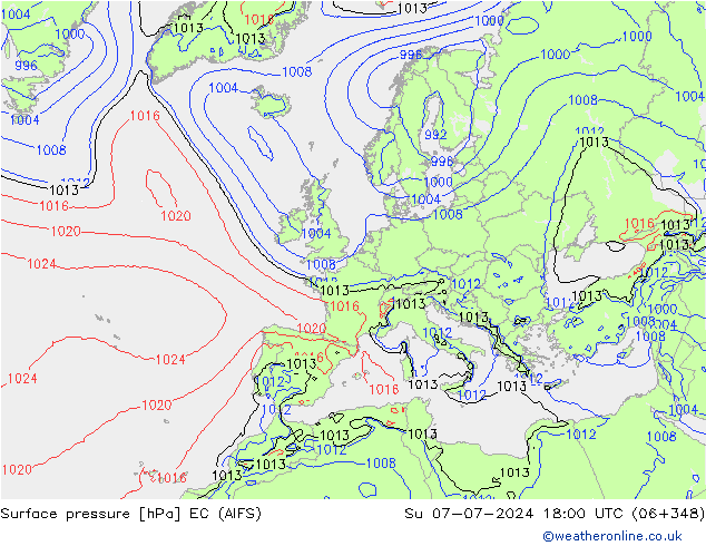 pression de l'air EC (AIFS) dim 07.07.2024 18 UTC