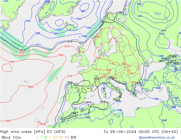 Sturmfelder EC (AIFS) Di 25.06.2024 00 UTC