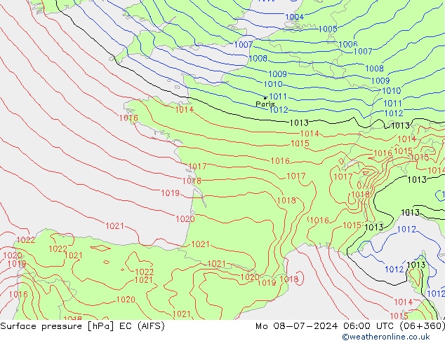 Bodendruck EC (AIFS) Mo 08.07.2024 06 UTC