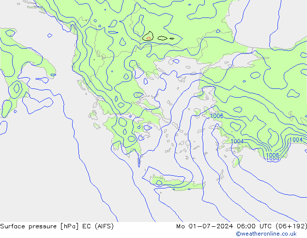 Pressione al suolo EC (AIFS) lun 01.07.2024 06 UTC