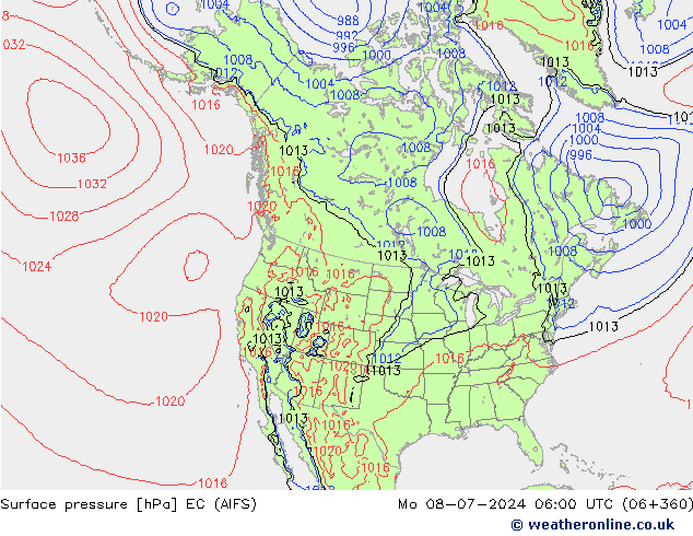 pressão do solo EC (AIFS) Seg 08.07.2024 06 UTC